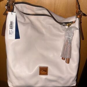 New Dooney & Bourke Bone Wexford Smooth Leather Dixon Crossbody Bag